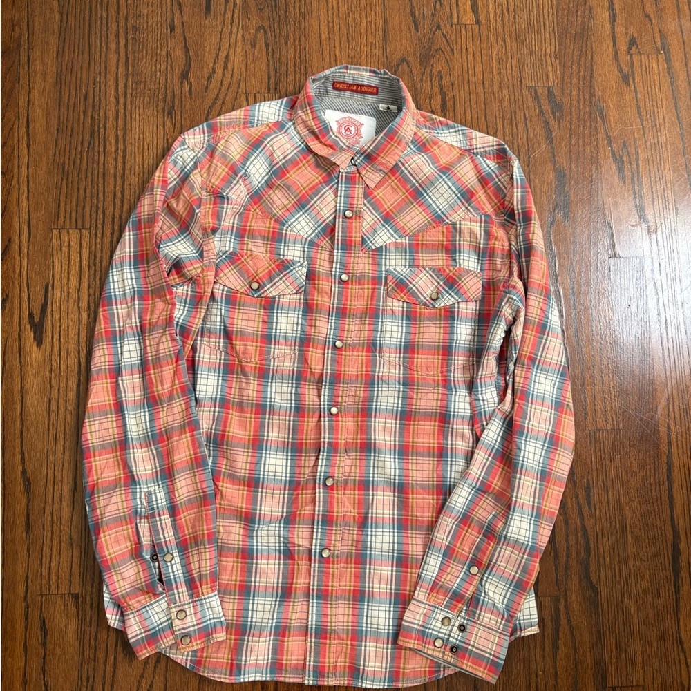 Christian Audigier Multicolor Plaid Casual Shirt men’s XL